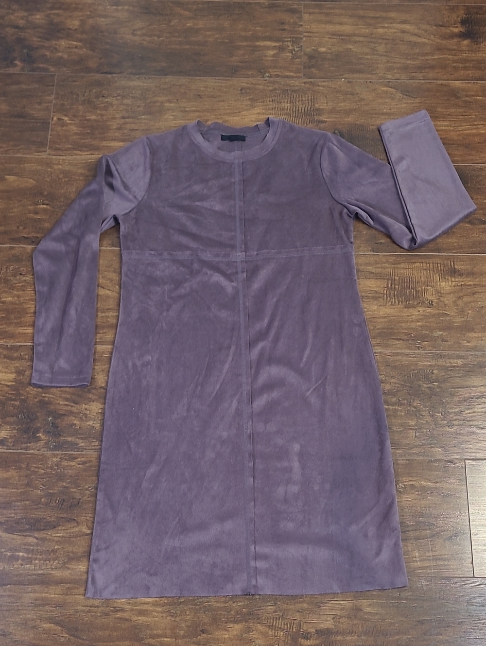 Joh.  Long Sleeve Faux Suede Dress in Mauve Stretchy Soft Elegant Classy Size Xs
